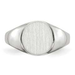 14k White Gold 9.0x9.5mm Closed Back Signet Ring