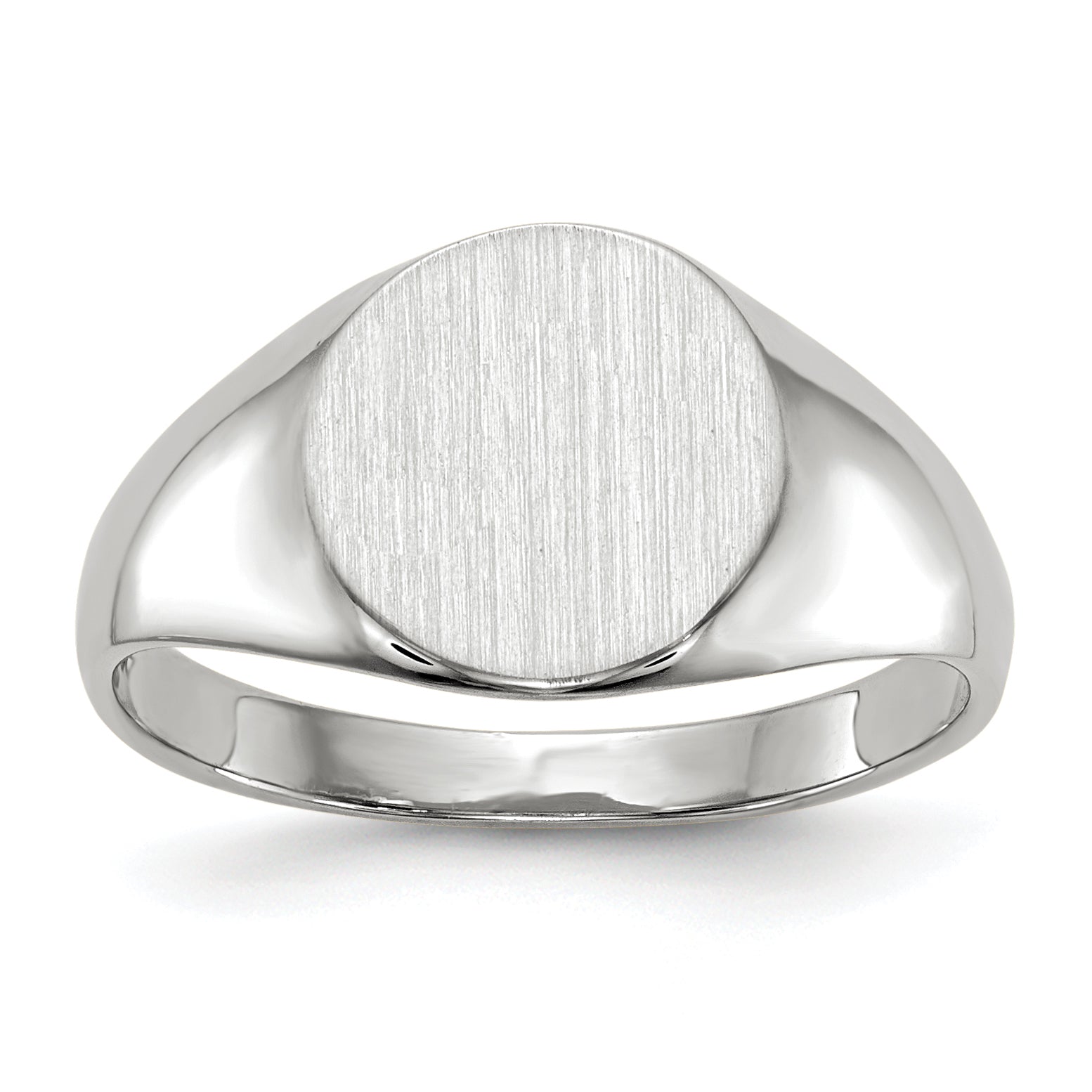 14k White Gold 9.0x9.5mm Closed Back Signet Ring