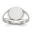 14k White Gold 9.0x9.5mm Closed Back Signet Ring