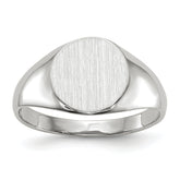 14k White Gold 9.0x9.5mm Closed Back Signet Ring