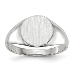 14k White Gold 9.0x9.5mm Closed Back Signet Ring