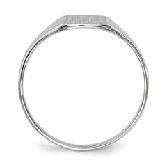 14k White Gold 7.0x8.5mm Closed Back Signet Ring