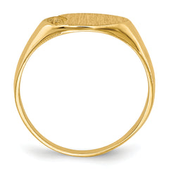 14k Child's .005ct. Diamond 10x6mm Closed Back Signet Ring Mounting (No Stone Included)