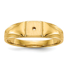 14k Child's Diamond Ring Mounting (No Stone Included) 4.5mmx4.5mm Closed Back