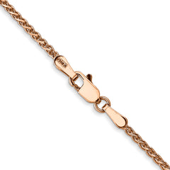14K Rose Gold 24 inch 1.7mm Diamond-cut Spiga with Lobster Clasp Chain