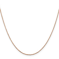 14K Rose Gold 24 inch .8mm Diamond-cut Cable with Lobster Clasp Chain