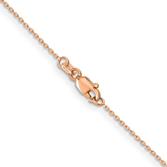 14K Rose Gold 24 inch .8mm Diamond-cut Cable with Lobster Clasp Chain