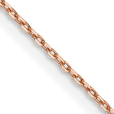 14K Rose Gold 24 inch .8mm Diamond-cut Cable with Lobster Clasp Chain
