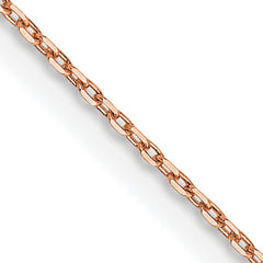14K Rose Gold 24 inch .8mm Diamond-cut Cable with Lobster Clasp Chain