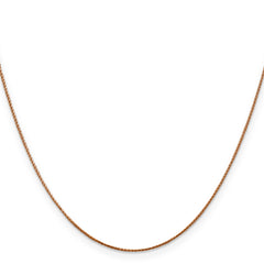 14K Rose Gold 20 inch .85mm Diamond-cut Spiga with Lobster Clasp Chain