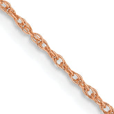 14K Rose Gold 20 inch .8mm Baby Rope with Spring Ring Clasp Chain