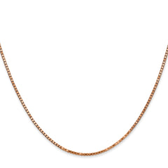 14K Rose Gold 24 inch 1.3mm Box Link with Lobster Clasp Chain