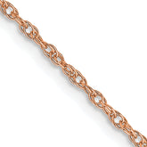 14K Rose Gold 20 inch 1.15mm Baby Rope with Spring Ring Clasp Chain