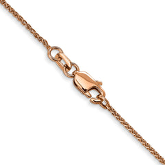 14K Rose Gold 24 inch 1.05mm Diamond-cut Spiga with Lobster Clasp Chain