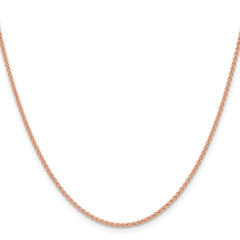 14K Rose Gold 24 inch 1.7mm Solid Polished Spiga with Lobster Clasp Chain