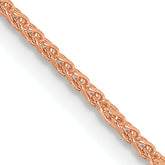 14K Rose Gold 24 inch 1.25mm Diamond-cut Spiga with Lobster Clasp Chain
