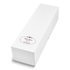 Lacquer Dipped Gold Trimmed White and Burgundy Real Rose