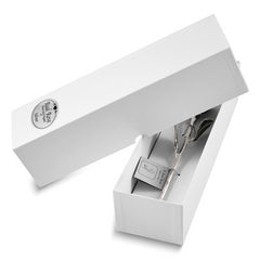 White Lacquer Dipped Silver Trimmed Real Rose