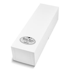 White/Blue Opal Lacquer Dipped Silver Trimmed Real Rose