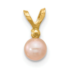 14k Madi K 4-5mm Pink Near-Round Freshwater Cultured Pearl and CZ Pendant