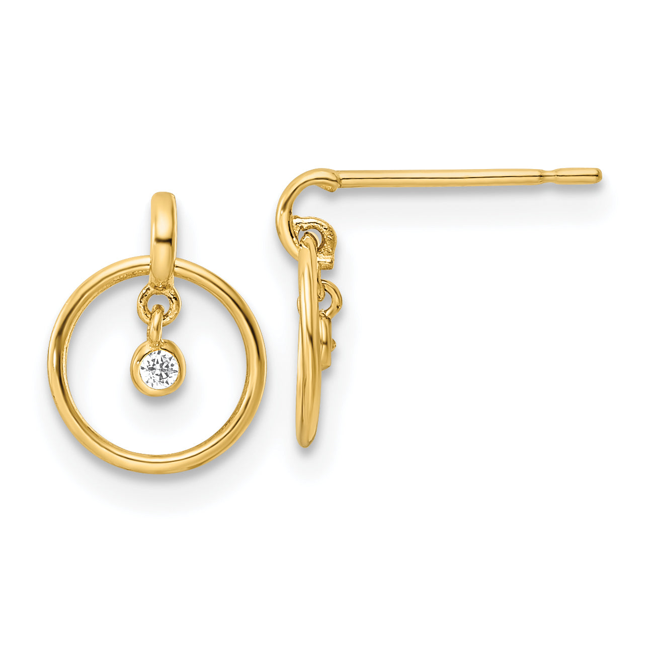 14K Madi K CZ Dangle Post Earrings
