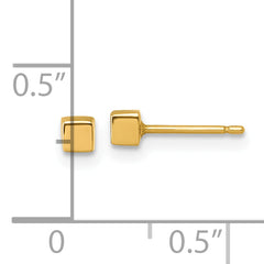 14K Polished 3mm Cube Post Earrings