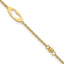 14k Polished Cut-out Hearts and Diamond-cut Beads 7.5 inch Bracelet
