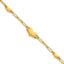 14k Polished Paperclip Link With Three Hearts 7.5 inch Bracelet