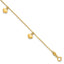 Three Puffed Heart Dangle Bracelet in 14K Yellow Gold, 6.2 Inch - Sophia Jewelers