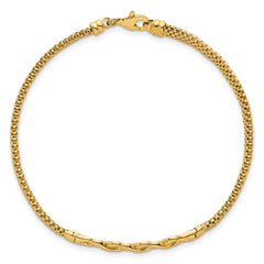 14k Polished 3-Infinity 7.5 inch Fancy Mesh Link Bracelet