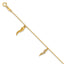 Cubic Zirconia Italian Horn Dangles Bracelet in 14K Yellow Gold, 11.4mm, 5.8 Inch - Sophia Jewelers