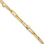 14K Polished and Beaded 2-Strand with Fancy Paperclip Link 7.5 Inch Bracelet