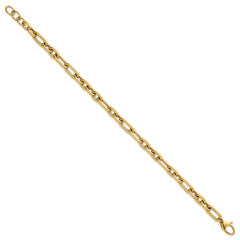 14k Polished 5.8mm Lightweight Fancy Open Link 7.5 inch Bracelet Plus 0.5 inch Extender