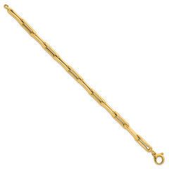 14k Polished 5.7mm Fancy Long Link 7.5 inch Bracelet
