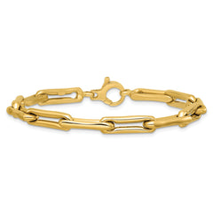 14k Polished 5.7mm Fancy Long Link 7.5 inch Bracelet