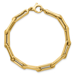 14k Polished 5.7mm Fancy Long Link 7.5 inch Bracelet