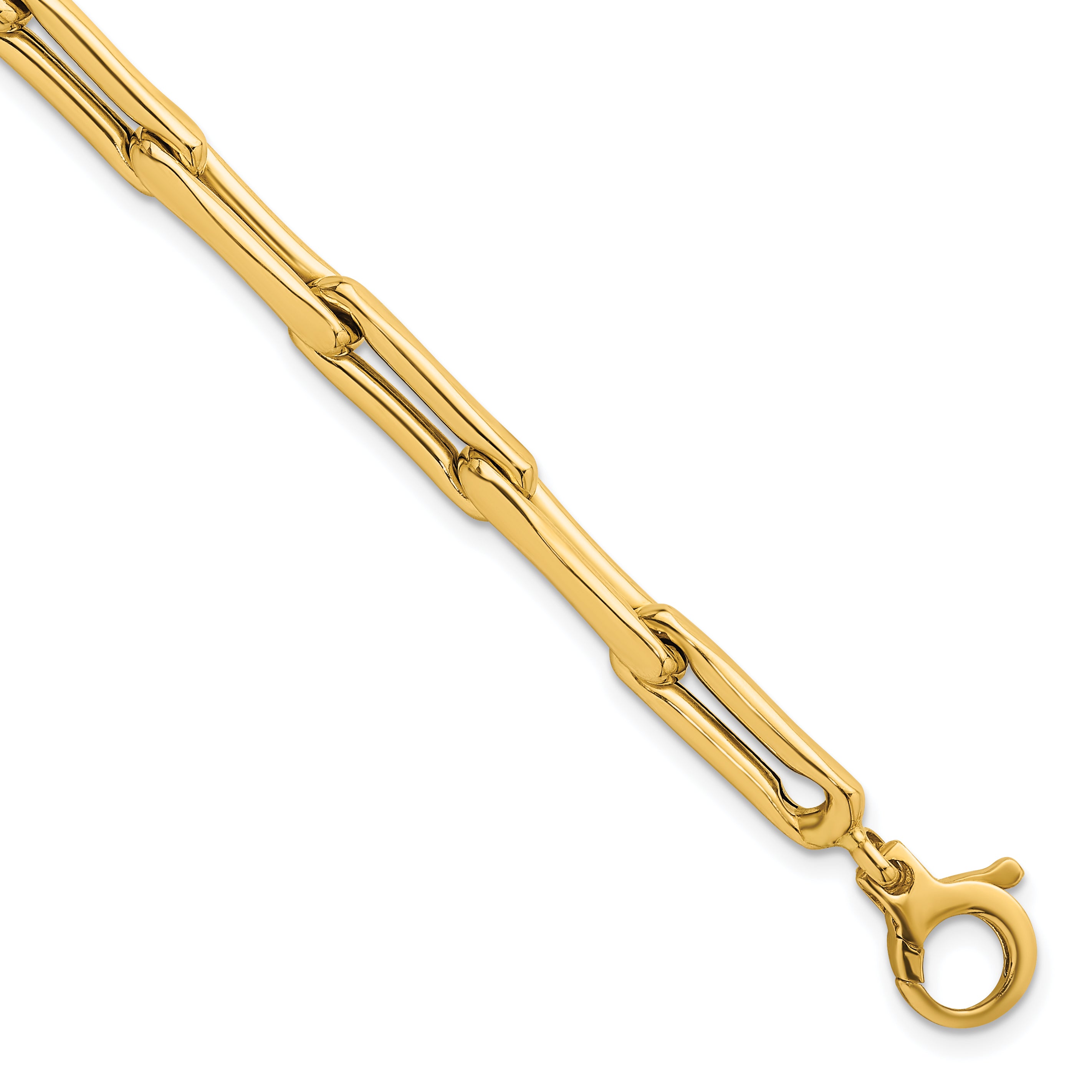 14k Polished 5.7mm Fancy Long Link 7.5 inch Bracelet