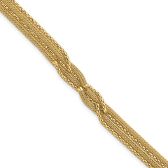 14K Textured Woven Mesh Fancy 7.5 inch Bracelet