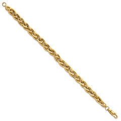 14k Polished 5.2mm Fancy Rope Link 7.5 inch Bracelet