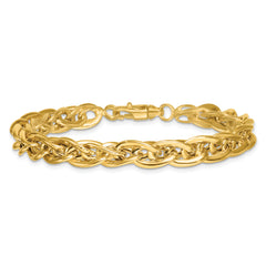 14k Polished 5.2mm Fancy Rope Link 7.5 inch Bracelet