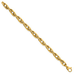 14k Polished 8.2mm Lightweight Fancy Link 7.5 inch Bracelet