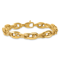 14k Polished 8.2mm Lightweight Fancy Link 7.5 inch Bracelet
