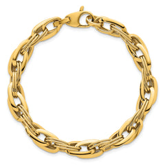 14k Polished 8.2mm Lightweight Fancy Link 7.5 inch Bracelet