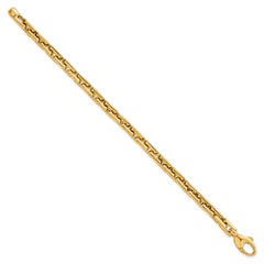 14k Polished 6.25mm Fancy Square Link 7.25 inch Bracelet