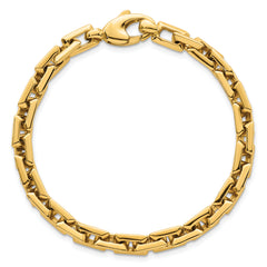 14k Polished 6.25mm Fancy Square Link 7.25 inch Bracelet