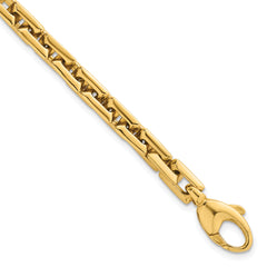 14k Polished 6.25mm Fancy Square Link 7.25 inch Bracelet