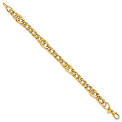 14k Polished Multi Graduated Curb Link 8 inch Bracelet