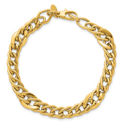 14k Polished Multi Graduated Curb Link 8 inch Bracelet