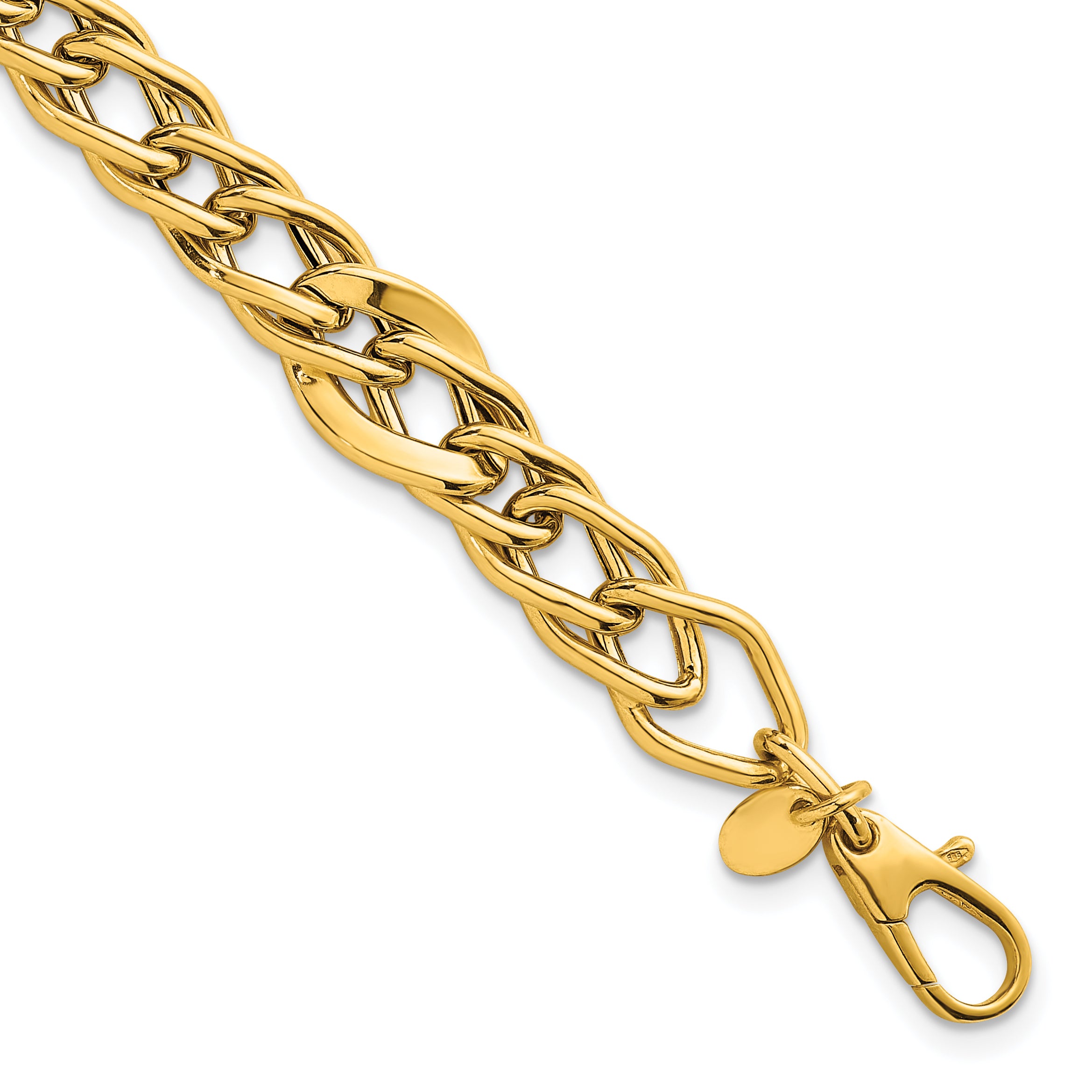 14k Polished Multi Graduated Curb Link 8 inch Bracelet