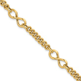 14k Polished 8mm Lightweight Fancy Infinity Link and Chain 8 inch Bracelet